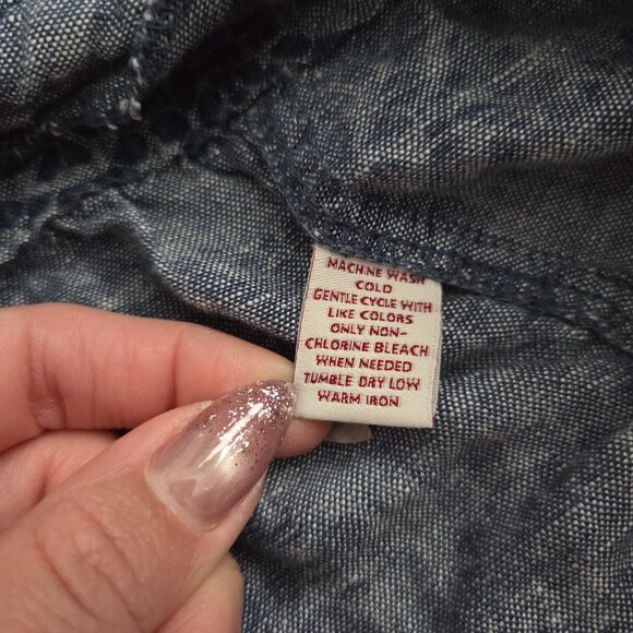 Vintage Boho Linen Medallion Print Jacket Size 14 Blue Y2K Artsy Indie Coastal - Picture 11 of 16